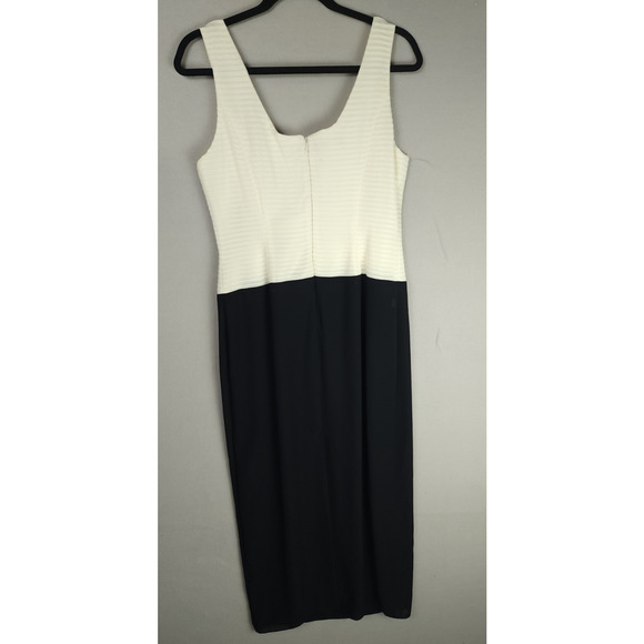 Patra Petite Full Length Two-Toned Beige/Black Sheath Dress 8P - Picture 2 of 9